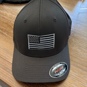 Black Flexfit Cap with American Flag Patch